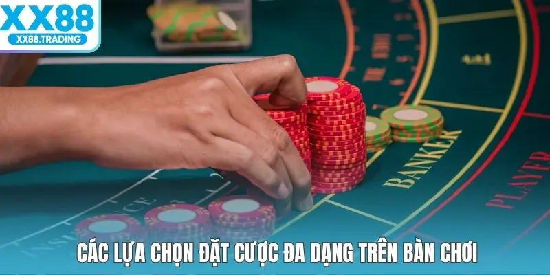 Các lựa chọn đặt cược đa dạng trên bàn chơi
