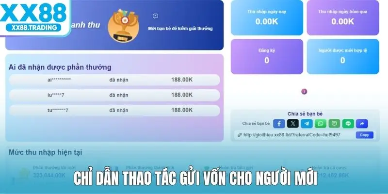 Chỉ dẫn thao tác gửi vốn cho người mới